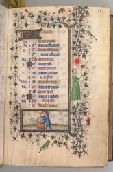 Ore di Carlo il Nobile, Re di Navarra 1361-1425: fol. 8r, agosto