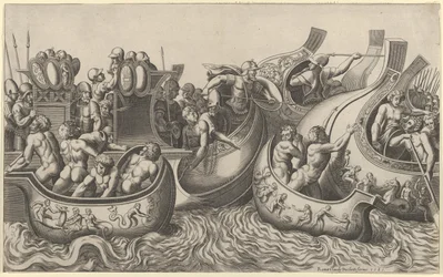 Speculum Romanae Magnificentiae: Battaglia navale, 16° secolo