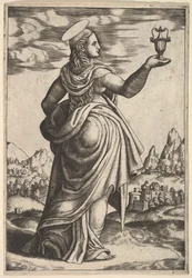 La Maddalena in Piedi Rivolta a Destra, Vaso Tenuto nella Sua Mano Destra Alzata, 1530-60
