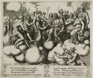 Venere e Cupido che perorano la loro causa davanti a Giove e altri dei