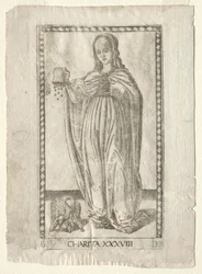 Carità dai Tarocchi, serie B: Principi Cosmici e Virtù, #38, prima del 1467