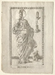 Prudenza dai Tarocchi, serie B: Principi cosmici e virtù, #35, prima del 1467