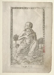 Thalia commedia, poesia pastorale dalla serie Tarocchi D..., prima del 1467