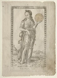 Urania astronomia dalla serie Tarocchi D: Apollo e le Muse, #12, prima del 1467