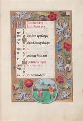 Ore della regina Isabella la Cattolica, regina di Spagna:  Fol. 7r, giugno