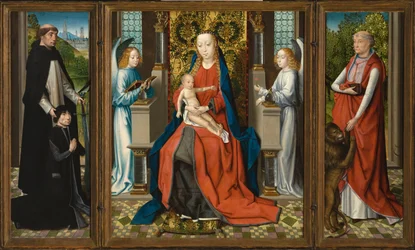 Trittico di Madonna con Bambino e angeli, donatore e patrono San Pietro Martire e San Girolamo.