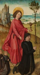 Un donatore e i suoi due figli con San Giovanni Evangelista, 1480 circa (olio su tavola)