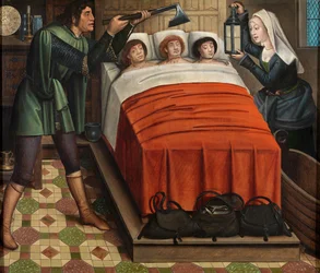 Il macellaio malvagio, dal Polittico di San Nicola, c.1486-93