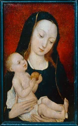 Vergine e Bambino con in mano una mela ...