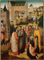 Vita di San Pietro: Gesù consegna le chiavi a San Pietro (dipinto a olio)