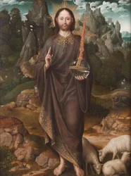 Olandese: Christus als Salvator Mundi Salvator Mundi in un paesaggio