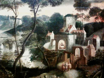 Cristo con i discepoli sulla via di Emmaus


 (particolare).