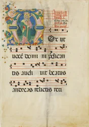 Foglio di manoscritto con la festa di Sant