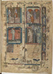 Miniatura da un manoscritto del Roman de la Rose di Guillaume de Lorris e Jean de Meun, 1353