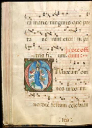 Assunzione della Vergine, f.72v da un graduale, fine XV secolo