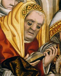 Sacerdote con occhiali, (dettaglio) da Circoncisione di Cristo