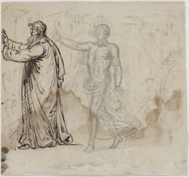 Tre figure (verso)