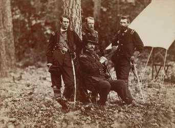 Il generale W. S. Hancock e il suo stato maggiore