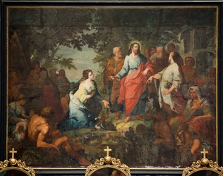 Chiesa parrocchiale (Parochiekerk Sint-Maarten). Dipinto. "Gesù e la Samaritana". Matthijs De Visch