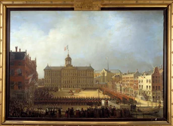 Arrivo di Napoleone I alla Place Royale di Amsterdam il 15/10/1811