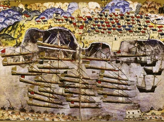 La flotta di Barbarossa sverna nel porto francese di Tolone