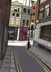 Fox and Knot Street EC1, 2015 (matita, digitale)