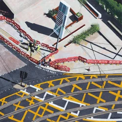 Push Button and Wait, 2020 (acrilico su pannello)