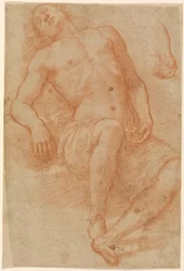 Nudo maschile, mezzo sdraiato