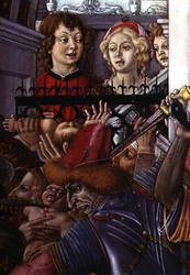 La strage degli innocenti, dettaglio di due spettatori che osservano la carneficina dal palazzo