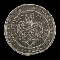 Armi e iscrizione [retro], 1592