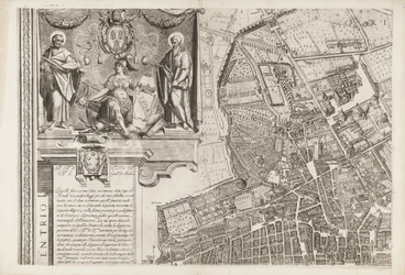 Mappa di Roma. Parte superiore sinistra