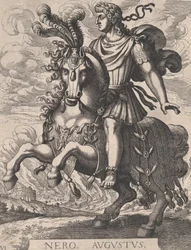 Tavola 6: L’imperatore Nerone a cavallo, da «I primi dodici Cesari romani», da Tempes..., 1610-50