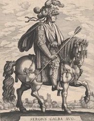 Piatto 7: Imperatore Galba a cavallo, da 