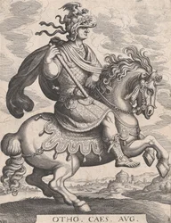Piatto 8: Imperatore Otho a cavallo, da 