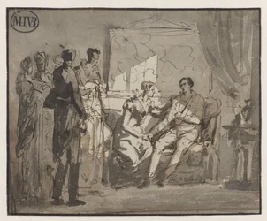 La regina Guglielmina visita il principe d