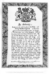 Manifesto calligrafico di Matthew Buchinger, nano di Norimberga