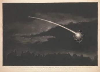 Una rappresentazione del meteorite visto a Paddington circa 12 minuti prima delle 11 di sera, l
