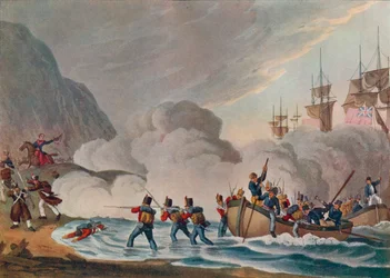 Sbarco delle truppe di fronte al nemico