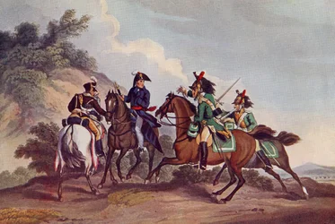 La cattura del generale Paget da parte dei dragoni francesi durante la ritirata da Burgos nella Guerra Peninsulare