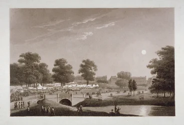Veduta del Serpentine e Hyde Park, Londra, 1814