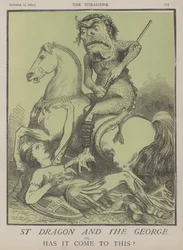 San Drago e il Giorgio o, È arrivato a questo? (litografia a colori)