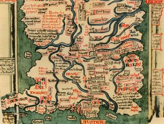 Mappa della Gran Bretagna di Matthew Paris, c.1250, 1944