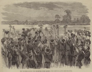 La revisione dei volontari, la partenza di Sua Maestà