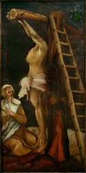 Cristo sulla croce con Maria Maddalena lamentosa