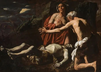 Adamo ed Eva piangono la morte di Abele, 1632-1635