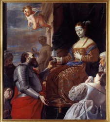 Sofonisba (235-203 a.C.) che prende il veleno. Massinissa avvelenò sua moglie Sofonisba, regina di Numidia, piuttosto che consegnarla a Roma