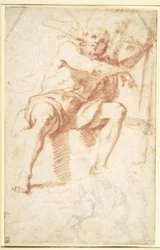 San Giovanni Battista seduto, e uno studio per San Giovanni Battista con due apostoli