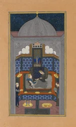 Bahram Gur e la principessa indiana nel palazzo oscuro di sabato, foglio 23v, ca. 1430.