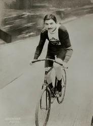 Ritratto del ciclista tedesco Thaddeus Robl ( 1877