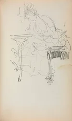 Taccuino italiano: Donna seduta che cuce pagina 153, 1898-1899